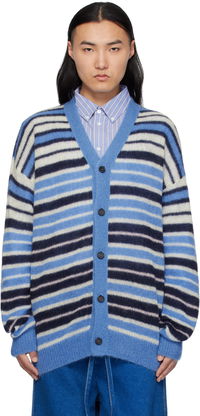 Marni Lightweight Fuzzy Wuzzy Stripe Cardigan