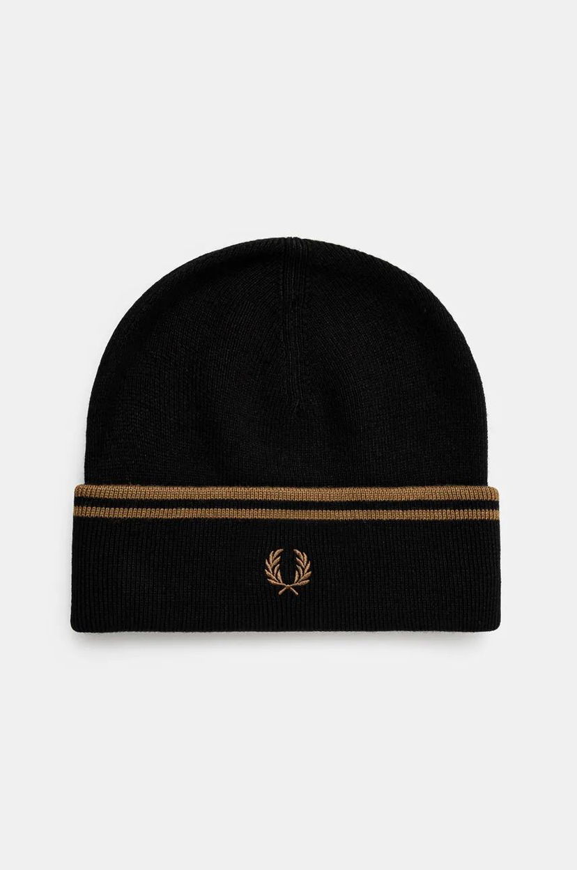 Beanie Fred Perry Twin Tipped Merino Wool Beanie Črna | C9150.S77