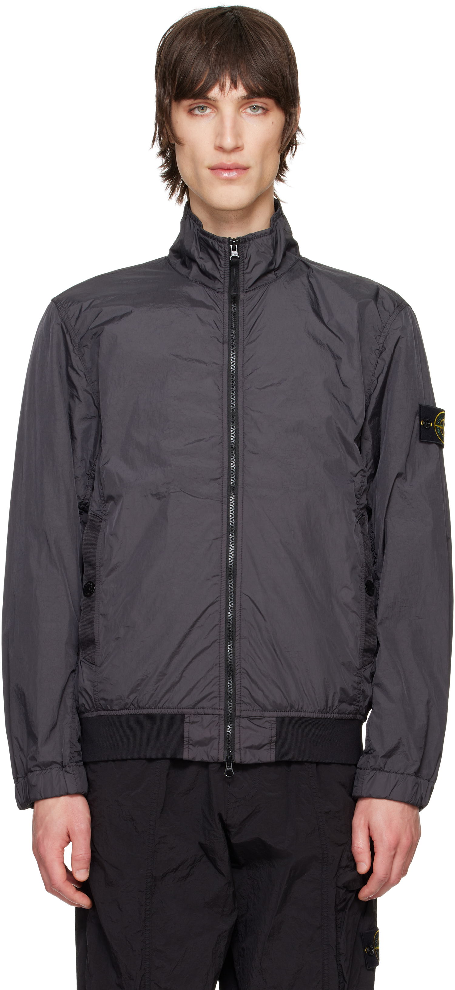 Bomber jakna Stone Island Stone Island Crinkle Reps R-NY Jacket Siva | K1S15 4100037 S0A23, 0