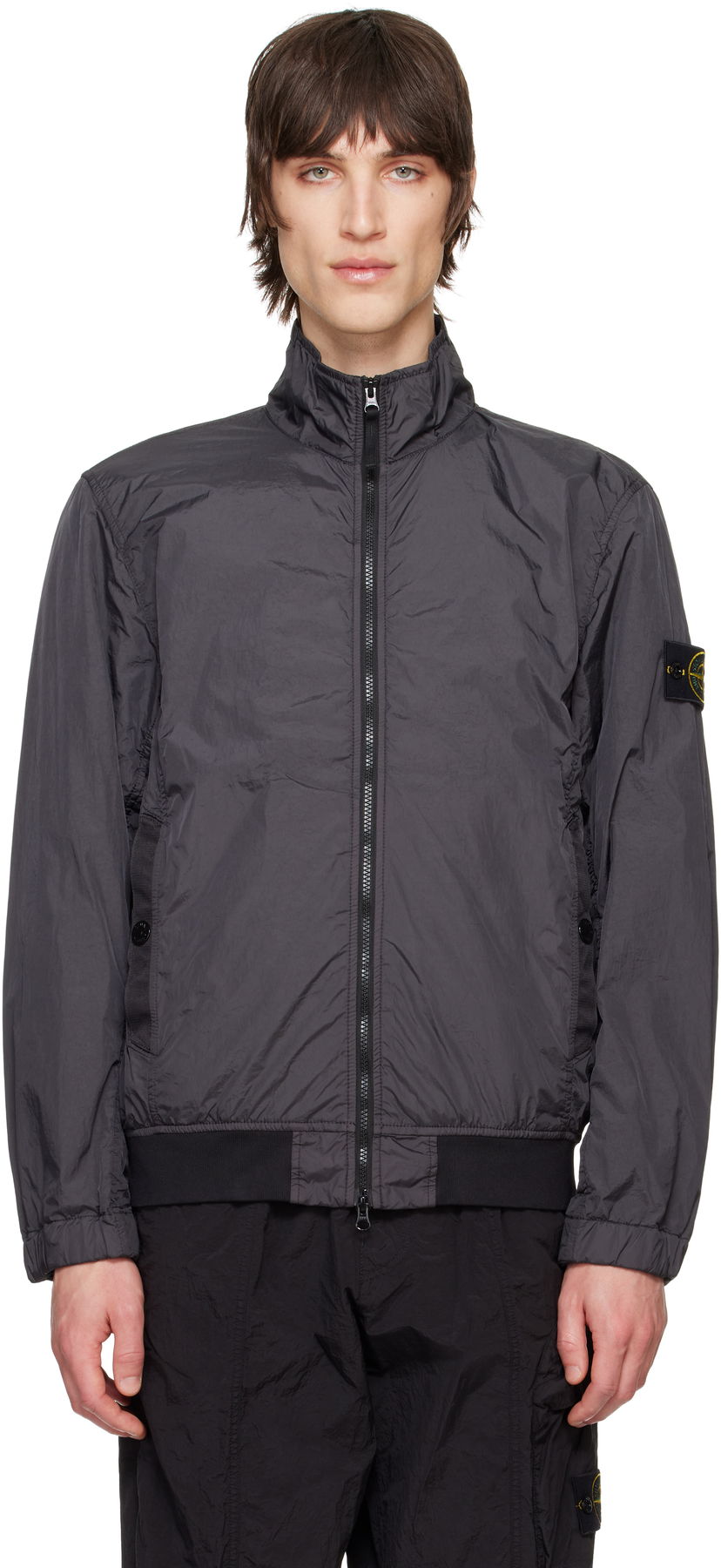 Bomber jakna Stone Island Stone Island Crinkle Reps R-NY Jacket Siva | K1S15 4100037 S0A23