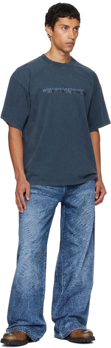 Kavbojke Alexander Wang Relaxed Graphic Print Jeans Modra | 6DC3254830, 3