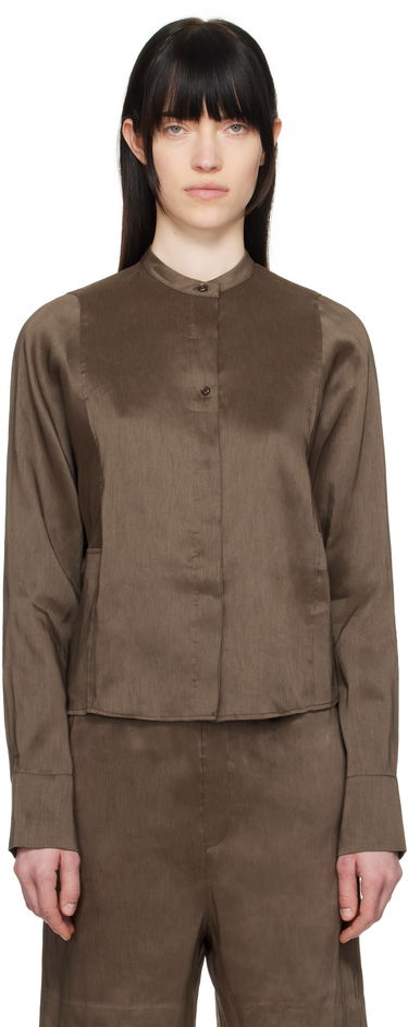 Srajce Loulou de Saison Loulou de Saison Siara Band Collar Blouse Rjava | SIARA, 0
