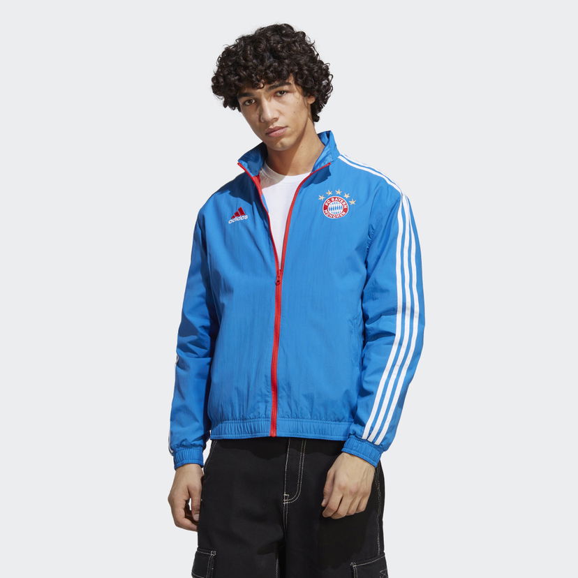 Vetrovka adidas Performance FC Bayern Anthem Windbreaker Jacket Modra | HT8834