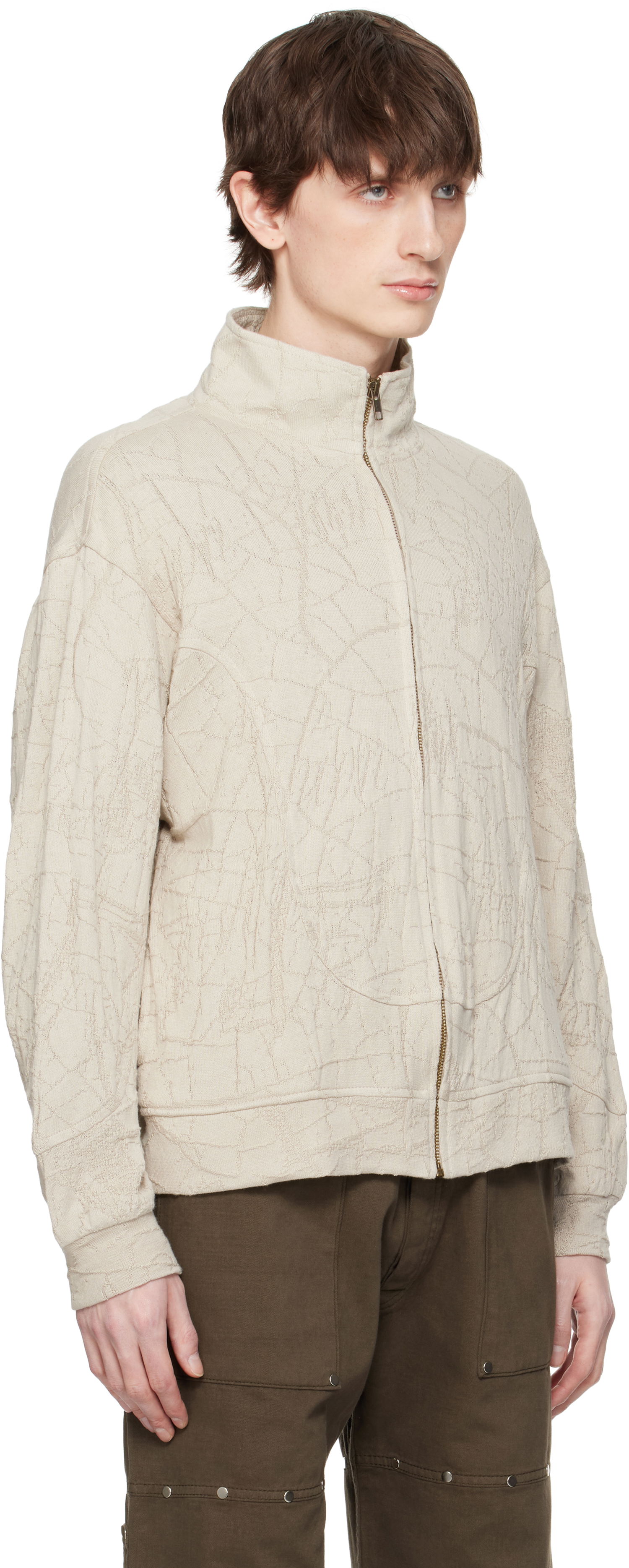 Pulover Serapis Serapis Knit Wave Track Jacket Bež | SS25_TJ_2, 1