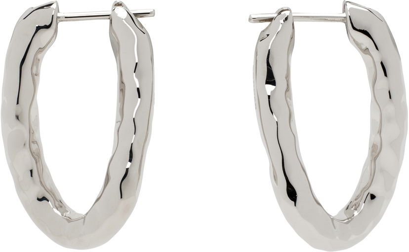 Uhani Jil Sander Jil Sander Molten Hoop Earrings Kovinski | J11VG0256_P6959