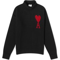 Pleteni pulover AMI ADC Large Funnel Knit Sweater Črna | BFUKS406-018-009, 1