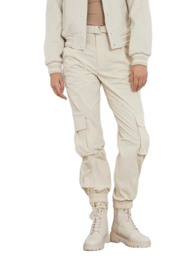 Cargo hlače GUESS Mid Rise Cargo Pant Bež | W4RB18WFVV0