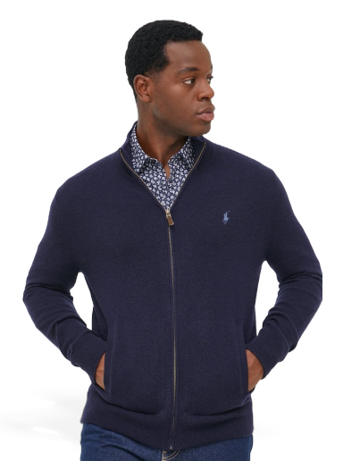 Pulover Polo by Ralph Lauren Full-Zip Jumper Mornarica | 710876719001