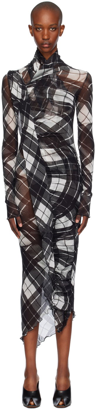 Obleke Jean Paul Gaultier Jean Paul Gaultier Distorted Tartan Midi Dress Večbarvna | 24/31-F-RO297-T573-000201