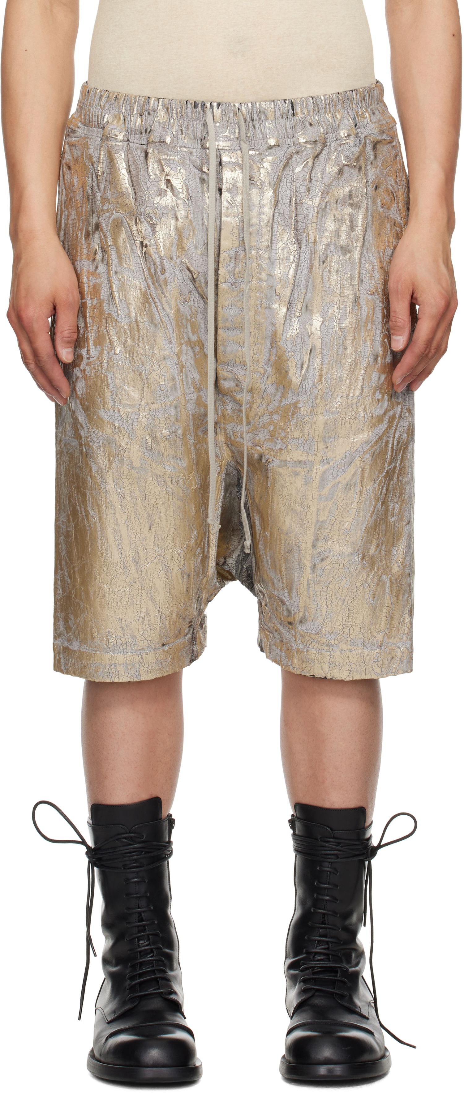 Kratke hlače Rick Owens Rick Owens DRKSHDW Hollywood Drawstring Pods Shorts Kovinski | DU01E3380 SGMC, 0