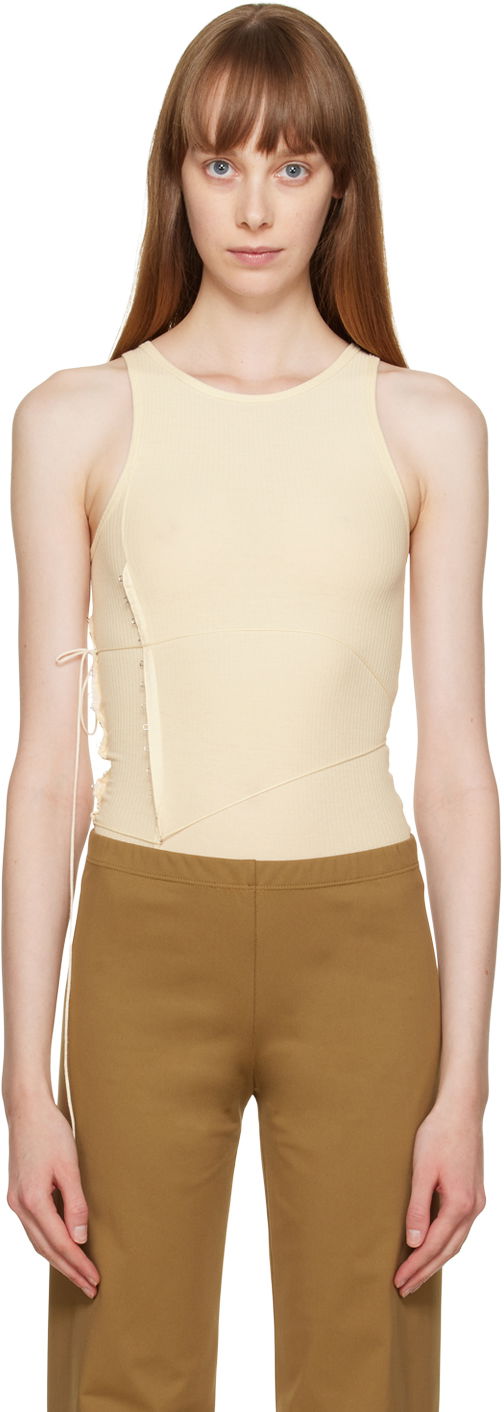 Majica brez rokavov Baserange Baserange Tie Bodysuit Bež | ONTI-RB-WI22