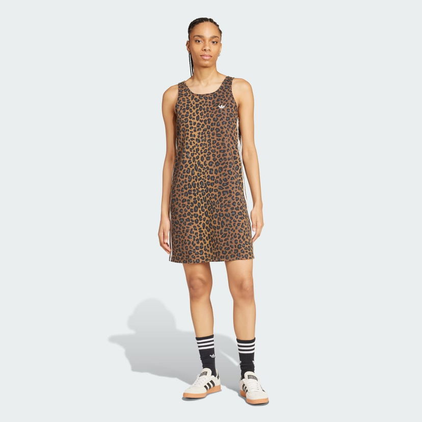 Obleke adidas Originals Originals Leopard Print Tank Dress Rjava | KA2677