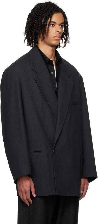 Plašči LEMAIRE Short Maxi Double Breasted Coat Črna | CO1069 LF1302, 1
