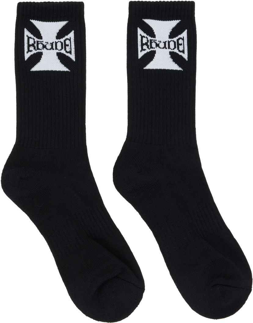 Nogavice Rhude Rhude Boys Logo Socks Črna | RHPF25SO02750