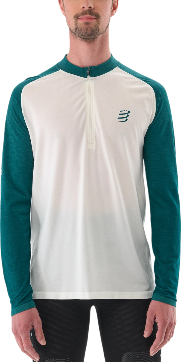 Majica Compressport Long Sleeve Running T-Shirt Bela | atsm4880039l