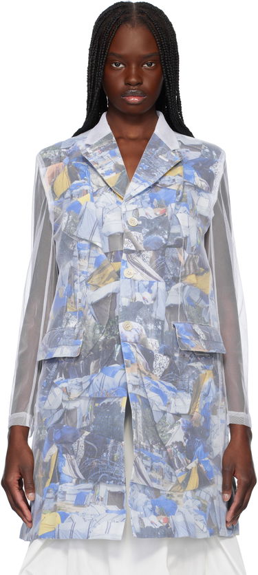 Vetrovka Comme des Garçons Comme des Garçons Layered Mesh Print Jacket Bela | GO-J038-S25, 0