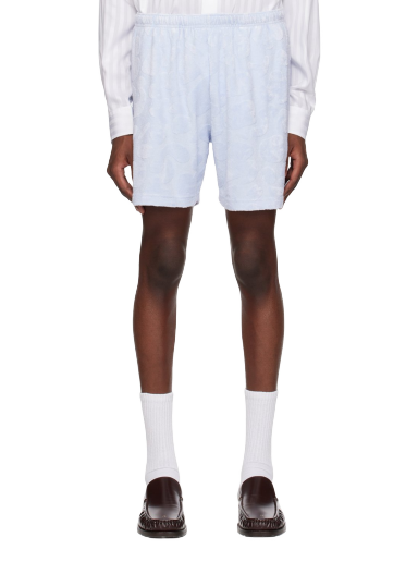 Kratke hlače Acne Studios Graphic Shorts Modra | BE0130-