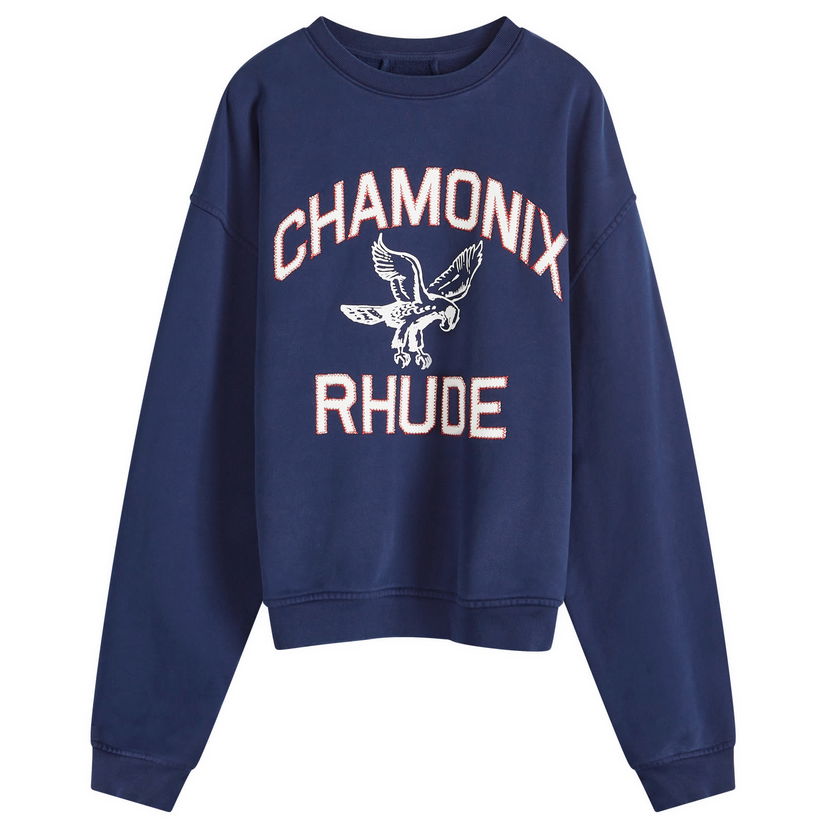 Pulover Rhude Chamonix Eagle Graphic Sweatshirt Modra | RHPF24ST13012