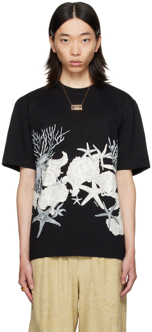 Majica Versace Black Barocco Sea T-Shirt Črna | 1013302_1A11409