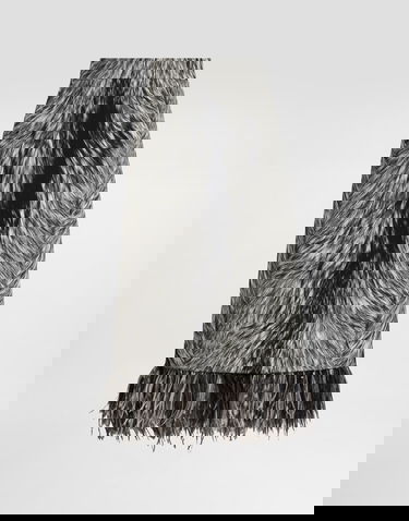 Krila Dolce & Gabbana Calf-length Pencil Skirt With Fur Print And Feathered Detailing Grey Siva | F4C1ITFSA71HI3VQ, 0