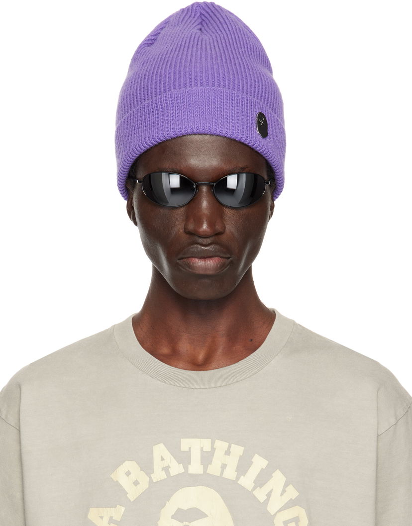 Beanie BAPE BAPE One Point Knit Beanie Lila | 001HTK801304M