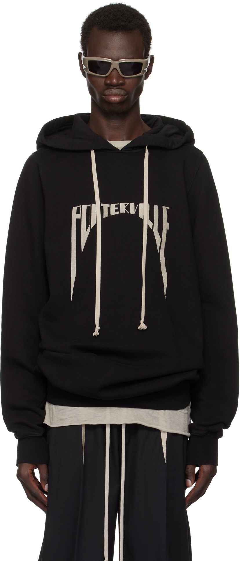 Pulover Rick Owens Organic Cotton Hoodie Črna | RR02D6282 FEM7