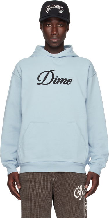Pulover Dime Dime Cursive Fleece Hoodie Modra | DIMESU2543BLU, 0