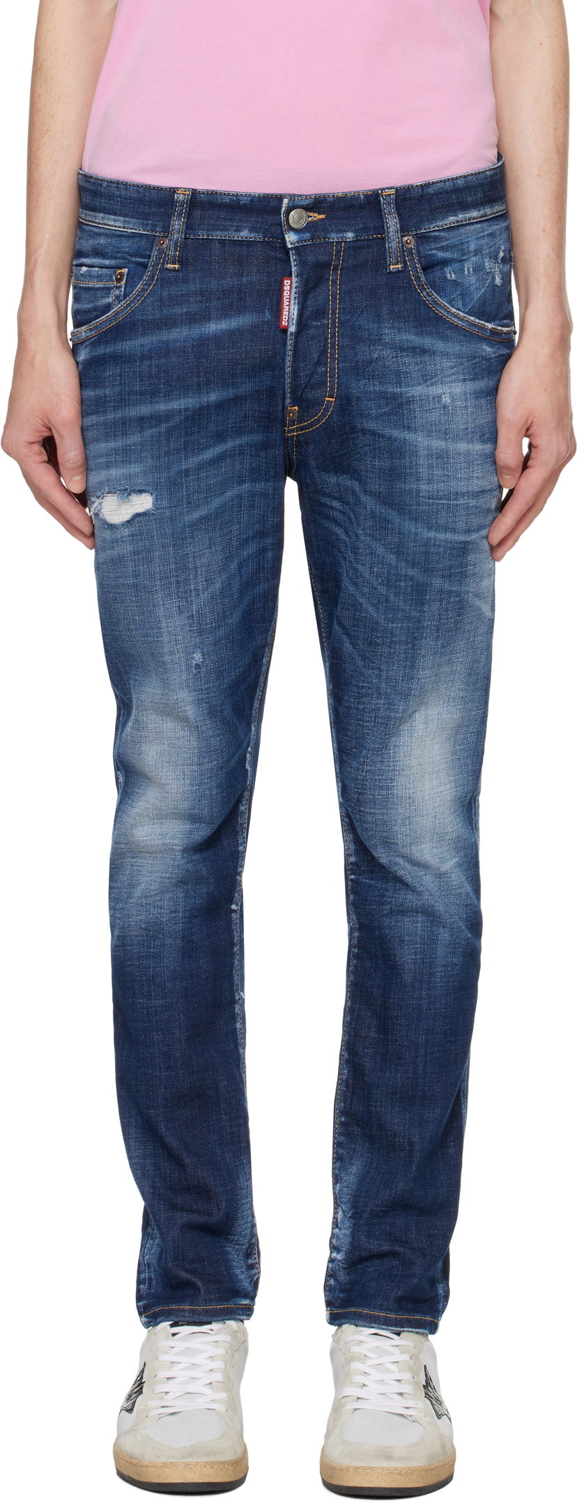 Kavbojke DSQUARED2 Skater Jeans Modra | S74LB1574_S30342