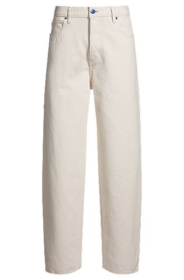 Kavbojke BOSS Straight-Fit Carpenter Pocket Jeans Bela | 50541154