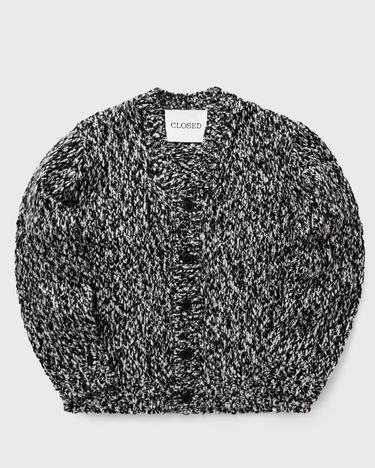 Pleteni pulover CLOSED Black & White Speckled Button-Up Cardigan Črna | C86758-94A-22-100, 0