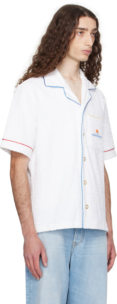 Srajce Casablanca Casablanca Monogram Jacquard Towelling Short Sleeve Shirt Bela | MPF25-SH-085-01, 1