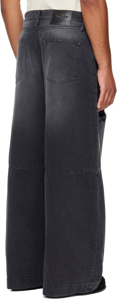 Kavbojke Simone Rocha Simone Rocha Embellished Wide Leg Puddle Jeans Črna | 4162B 1239D, 2