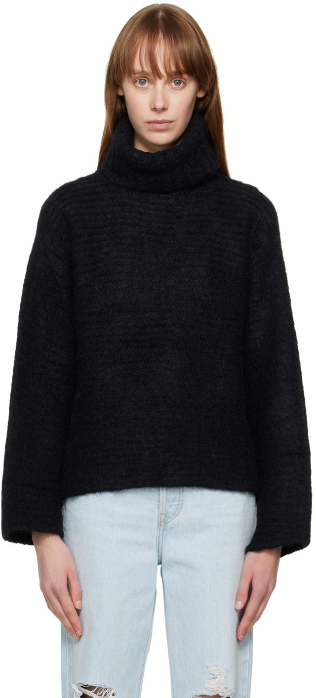 Pleteni pulover A.P.C. Tessa Black Turtleneck Sweater Črna | WPAAS-F23150