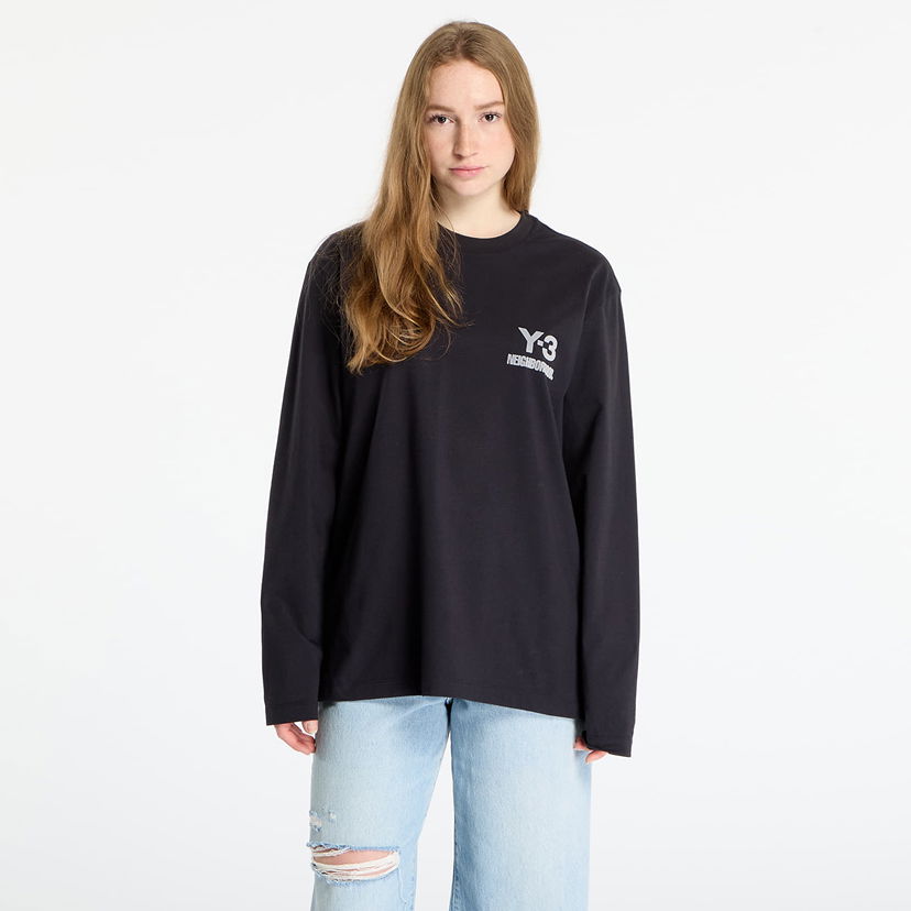 Majica Y-3 Y-3 x Neighborhood Logo Long Sleeve Tee Črna | JW7001