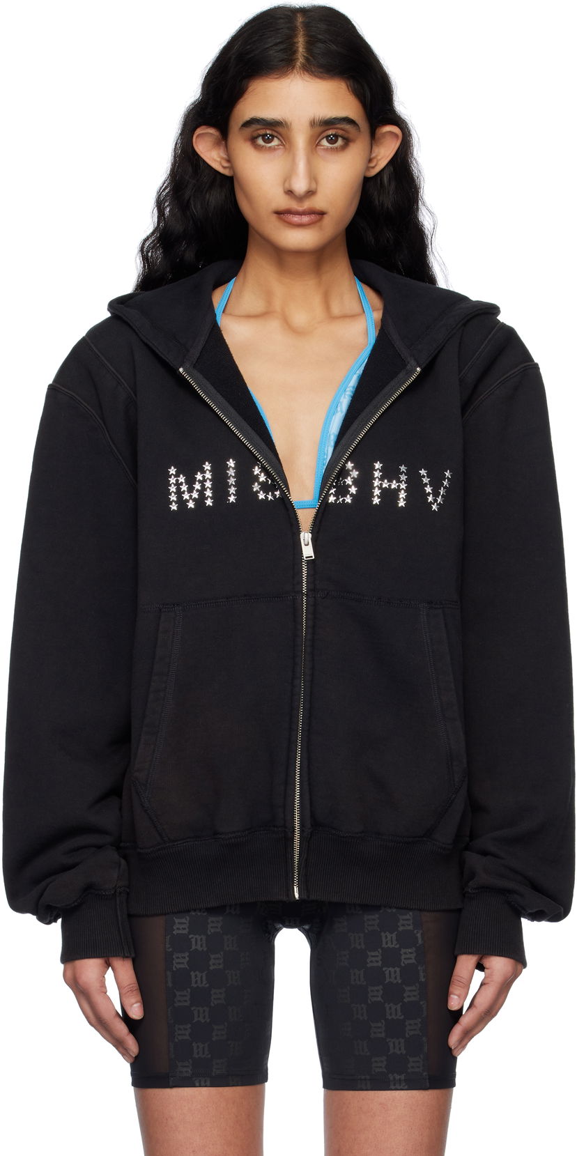 Pulover MISBHV MISBHV Star Teddy Zip Hoodie Črna | 250W202