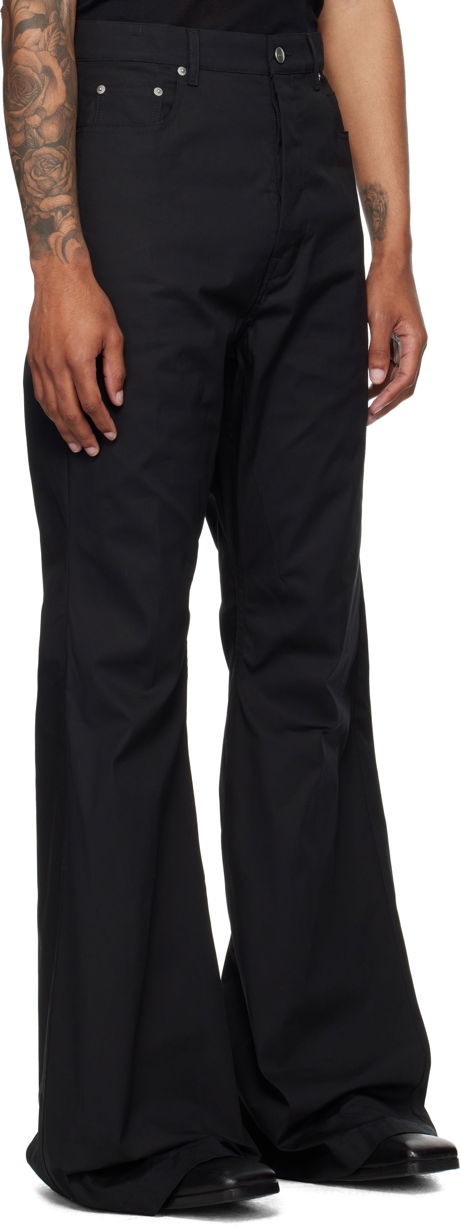 Hlače Rick Owens Rick Owens Concordians Bolan Bootcut Trousers Črna | RU02E1335 TE, 1