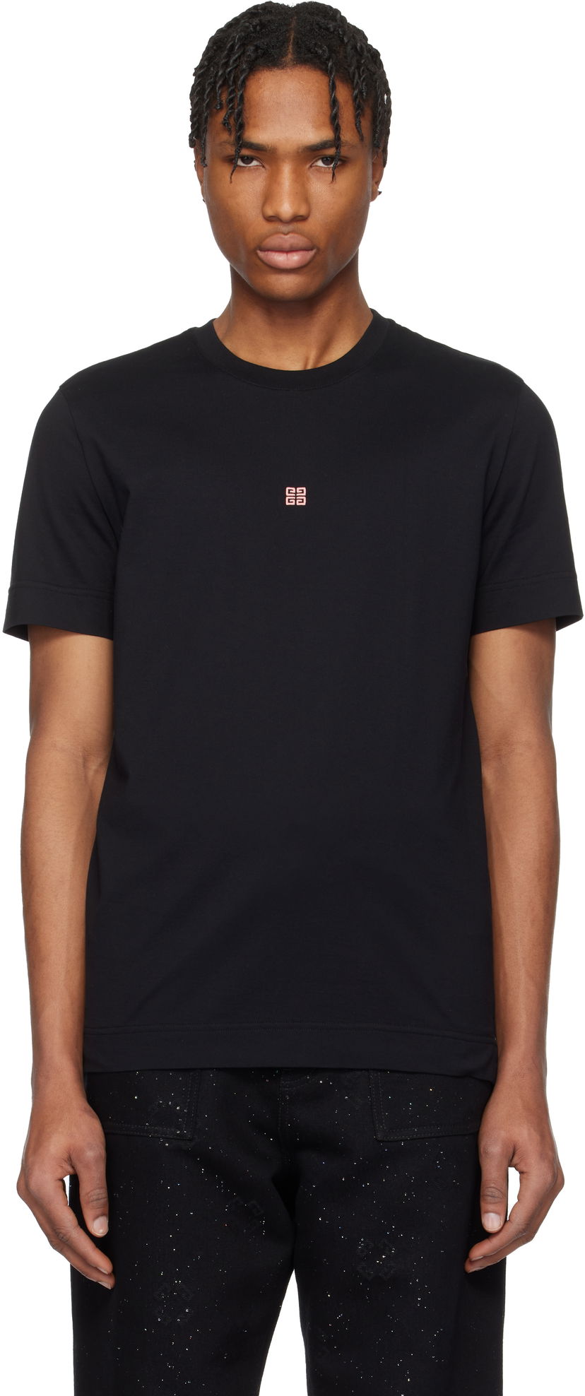 Majica Givenchy Givenchy Slim-Fit 4G Embroidered T-Shirt Črna | BM716G3YCD024