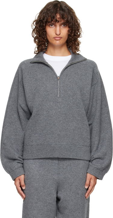 Pleteni pulover Loulou de Saison Loulou de Saison Cashmere Quarter-Zip Sweater Siva | DRIES, 0