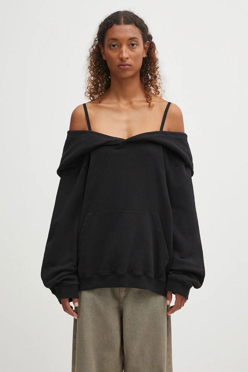 Pulover Maison Margiela MM6 Maison Margiela Off Shoulder Hoodie Črna | S52GU0244.M25014.900