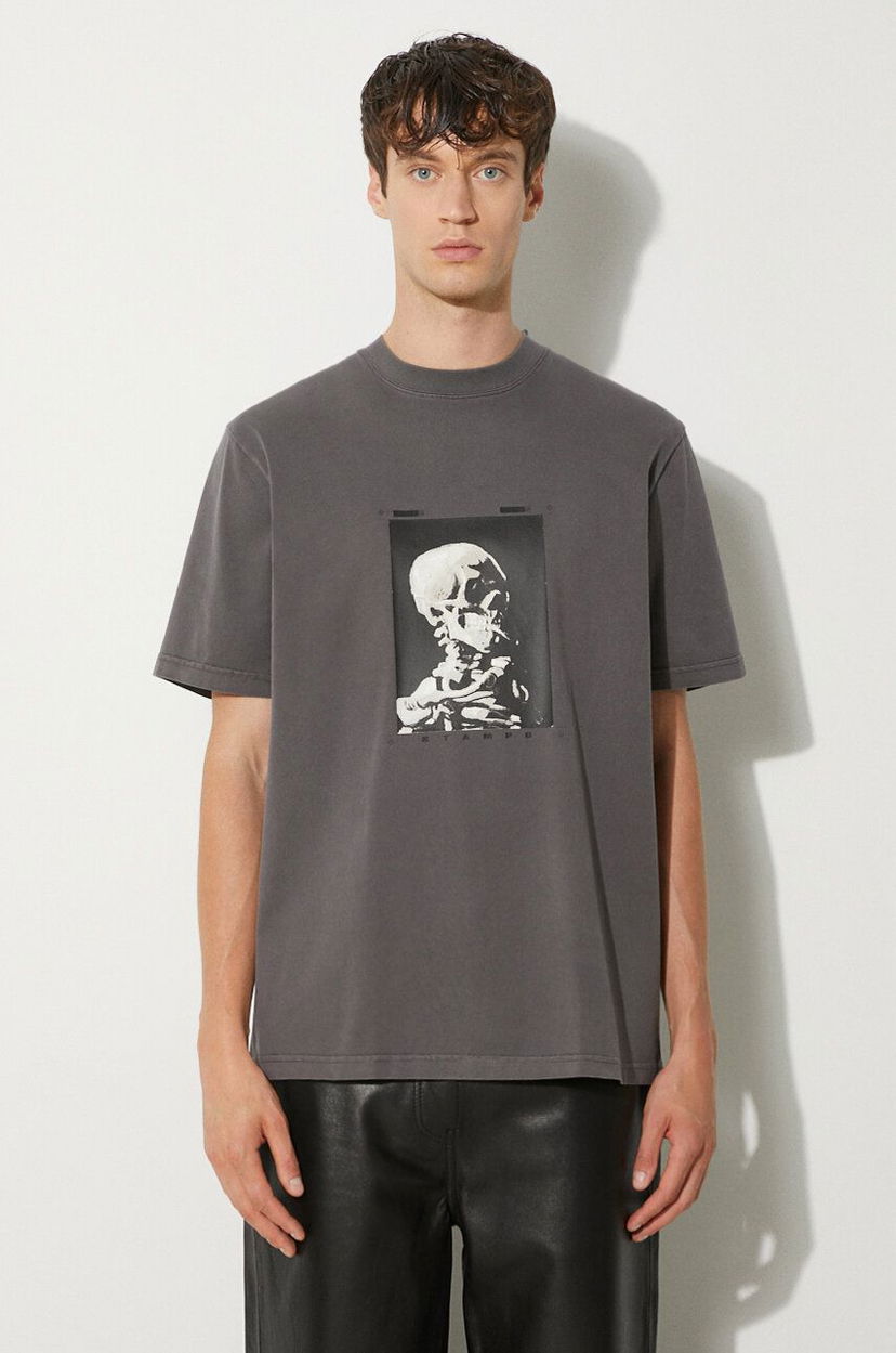 Majica Stampd Skeleton Garment Dye Relaxed T-Shirt With Print Siva | SLA.M3247TE.DKG