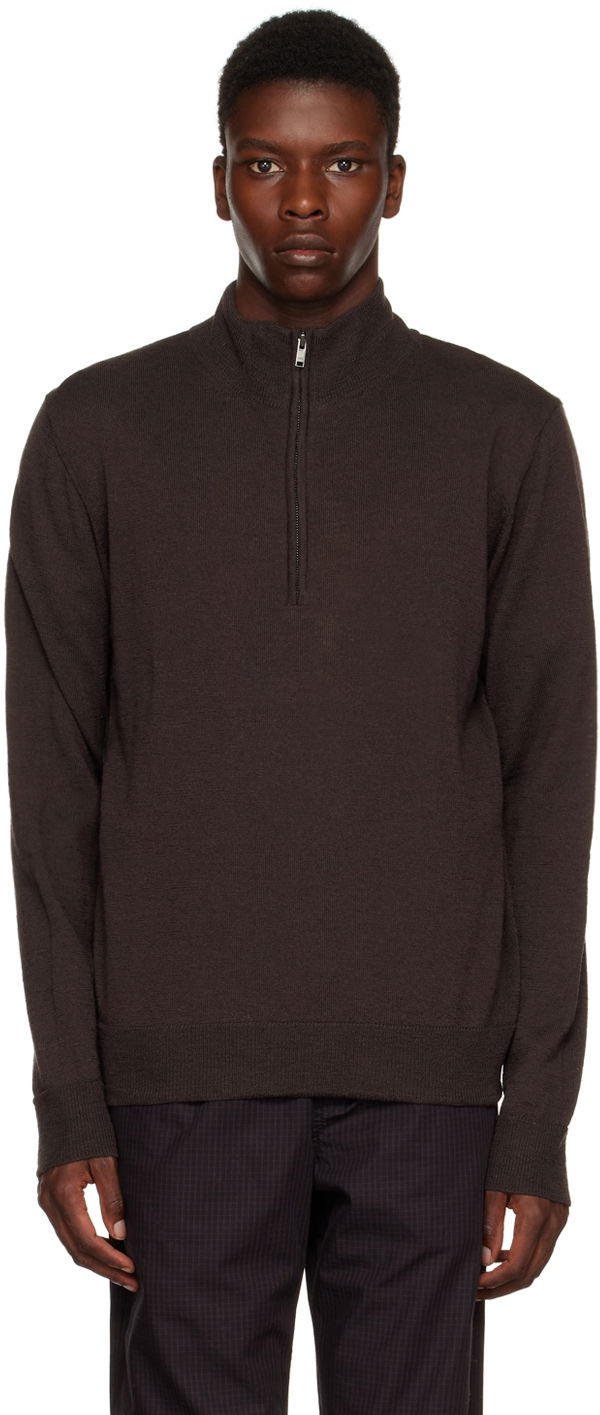 Pulover WOOD WOOD Quarter-Zip Long Sleeve Sweater Rjava | 12235508-4082