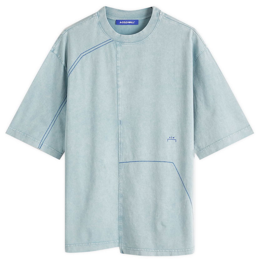 Majica A-COLD-WALL* A-COLD-WALL* Oblique T-Shirt, Size Large Modra | ACWMTS208-GRYGRN