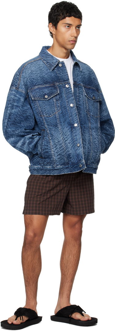 Jakna Alexander Wang Alexander Wang Graffiti Oversized Denim Trucker Jacket Modra | 6DC3252831, 3