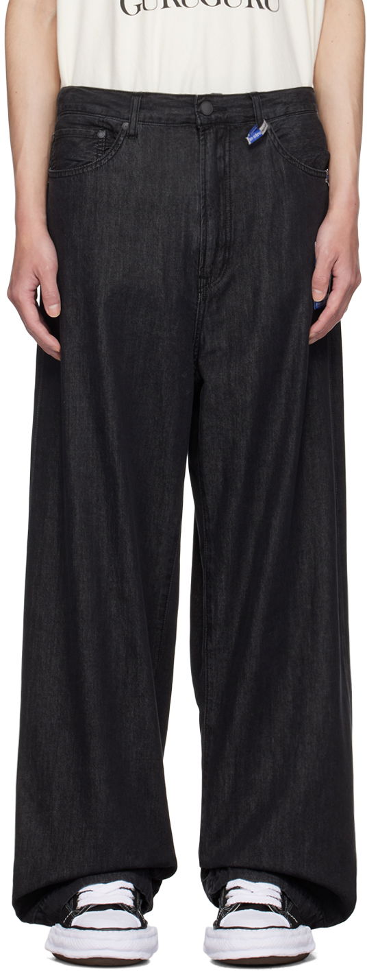 Kavbojke Maison MIHARA YASUHIRO Maison MIHARA YASUHIRO Cotton Tencel Wide Leg Jeans Črna | I12PT004