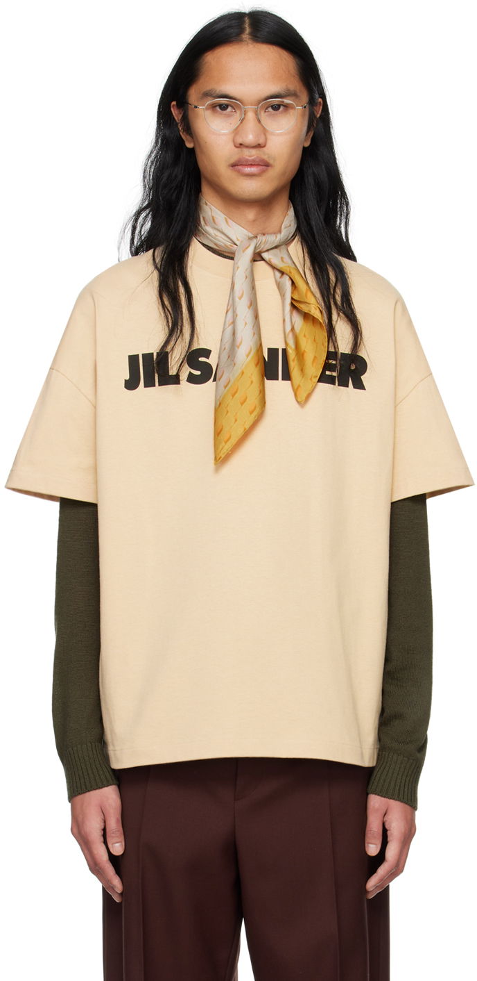 Majica Jil Sander Oversized T-Shirt Bež | J21GC0001 J20215
