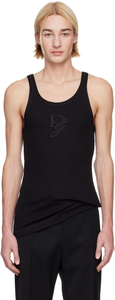 Majica brez rokavov Dolce & Gabbana Logo Patch Tank Top Črna | G8PA8ZG7N4G, 0