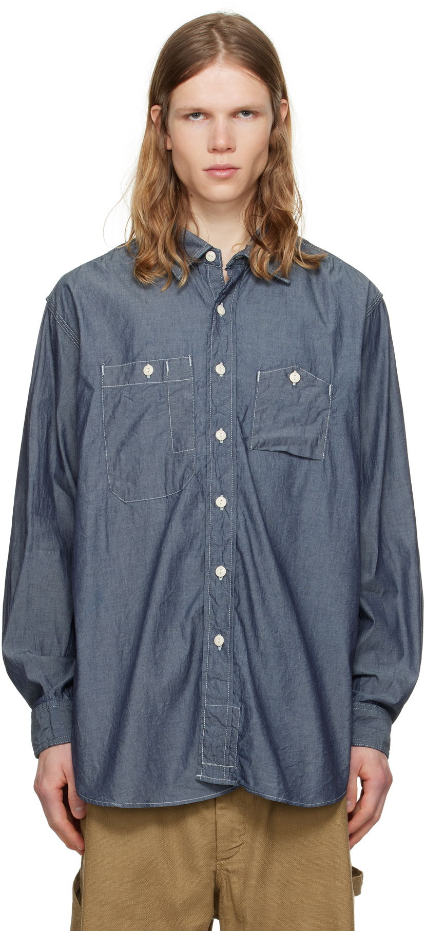 Srajce Engineered Garments Engineered Garments Work Shirt Modra | 25S1A007
