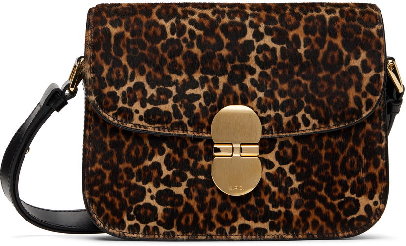 Torba za čez ramo A.P.C. Small Grace Leopard Print Crossbody Bag Rjava | PXCAU-F61413