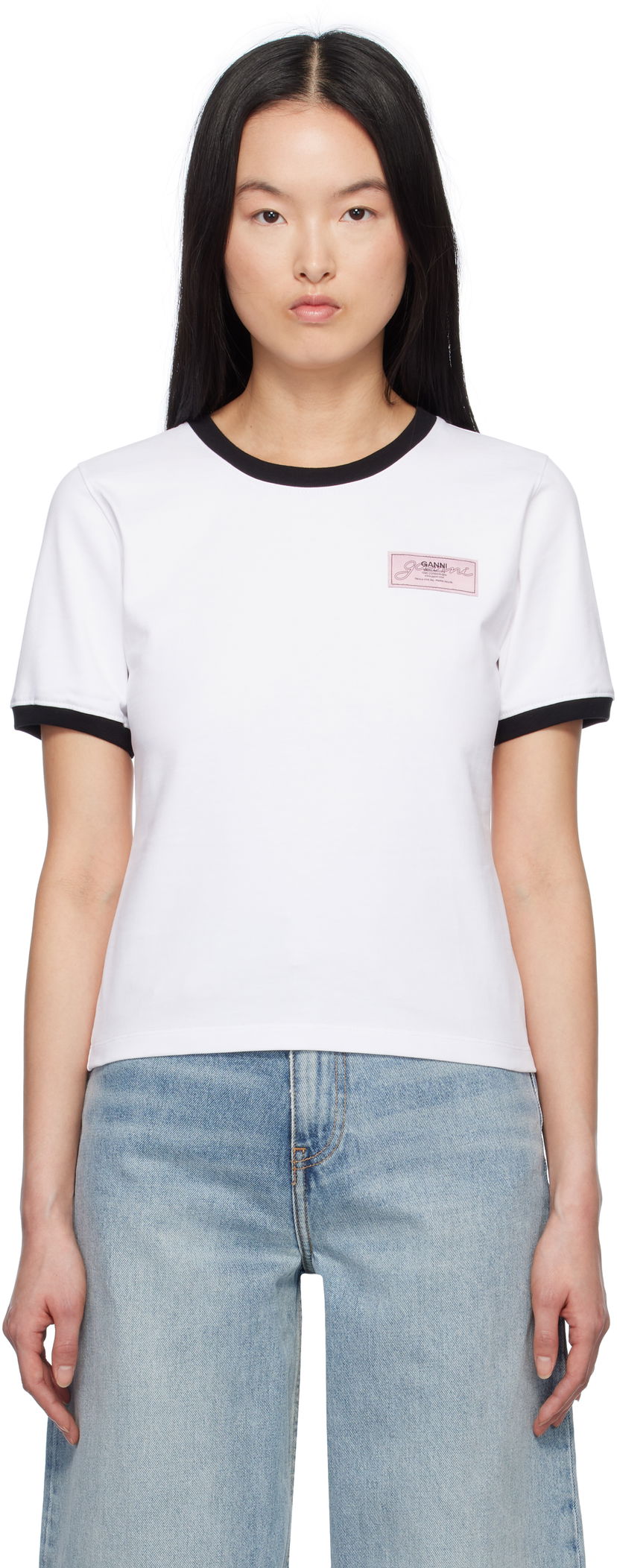 Majica GANNI Ganni Heavy Cotton T-Shirt Bela | T4120