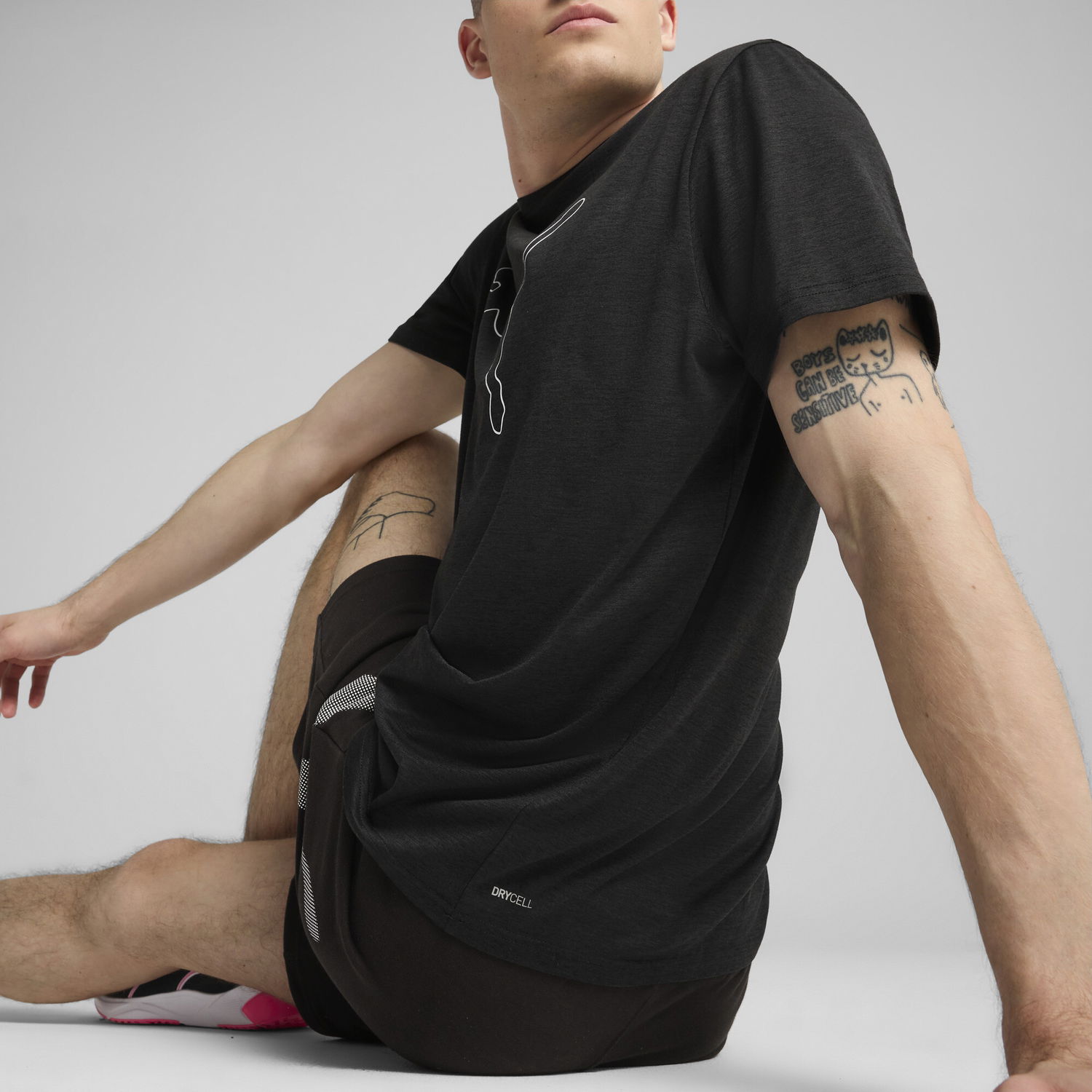 Majica Puma Essentials Heather Cat Tee Črna | 525907_01, 1